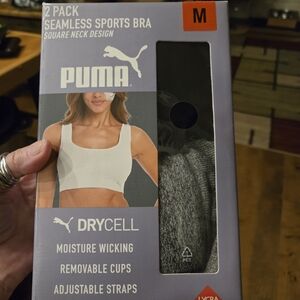 PUMA Black and Gray Sports Bras Pack Of 2